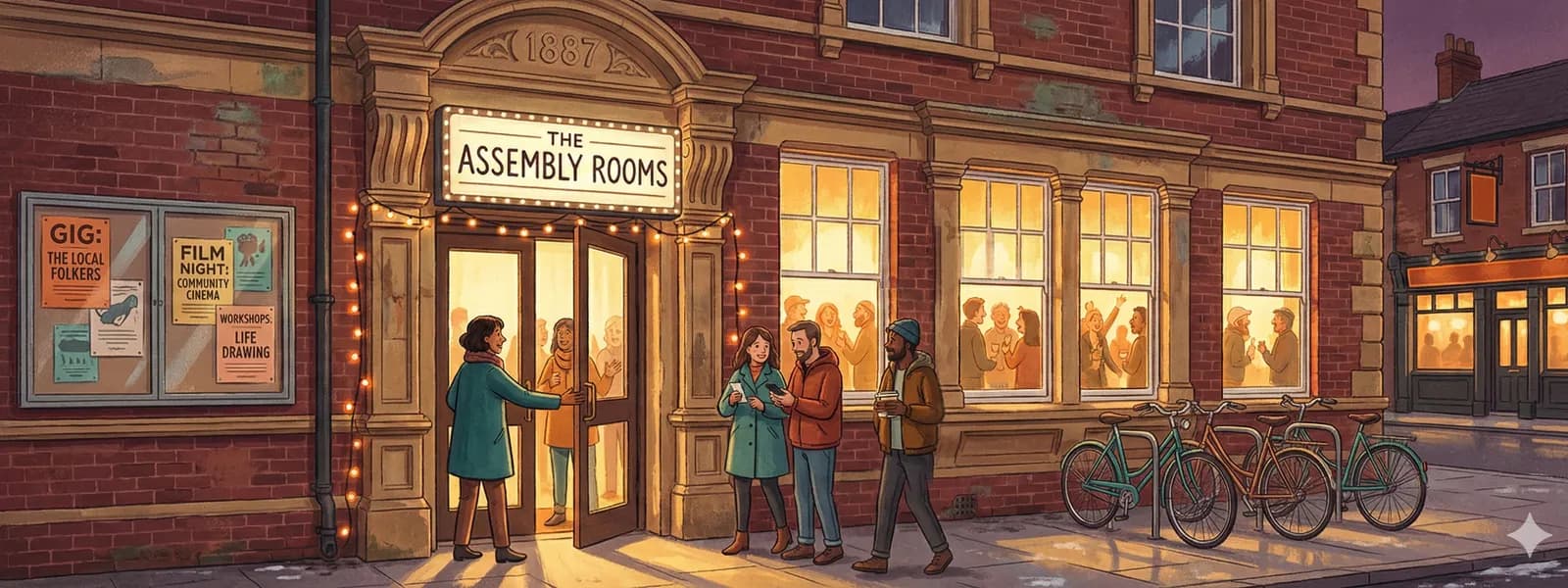 Illustrated scene for Easton Community Centre